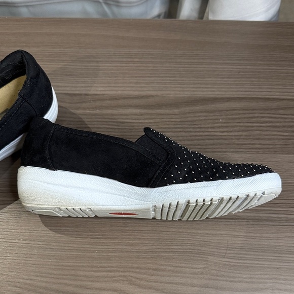 Anne Klein Sport Black Studded Slip-On Wedge Sneakers - Picture 9 of 12